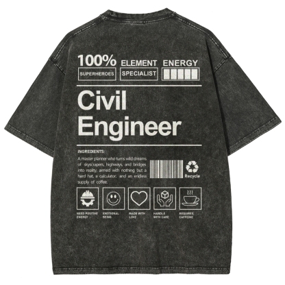 Civil Engineer Unisex Fit Washed T-Shirt