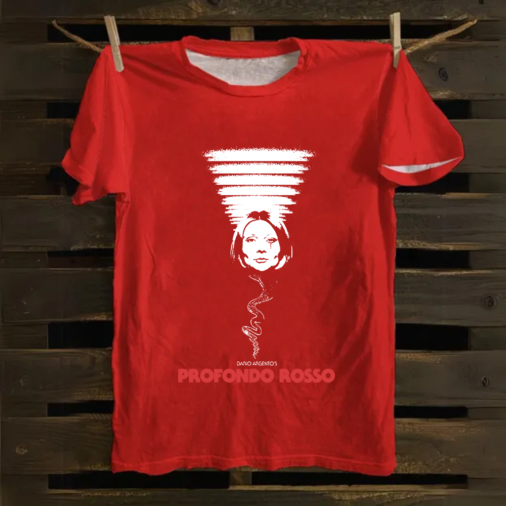 Unisex Vintage Deep Red Horror Movie Cotton T-Shirt
