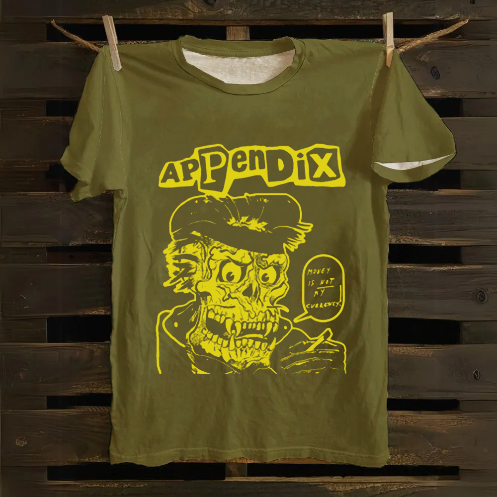 Unisex Vintage Appendix Rock Band  Cotton T-Shirt