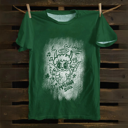 Unisex Vintage Angel Graphic Cotton T-Shirt