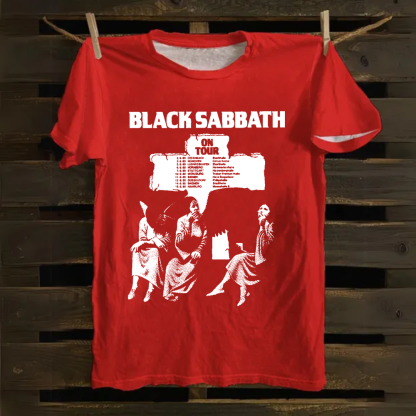 Unisex Vintage  Black Sabbath Band Cotton T-Shirt