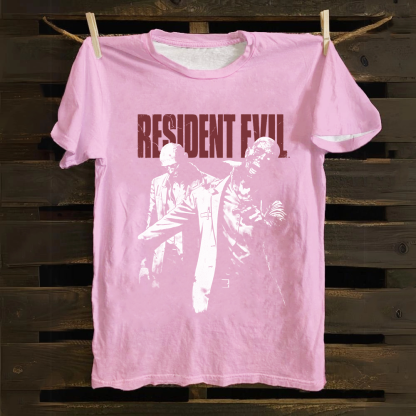 Unisex Vintage Resident Evil Two Zeds Cotton T-Shirt