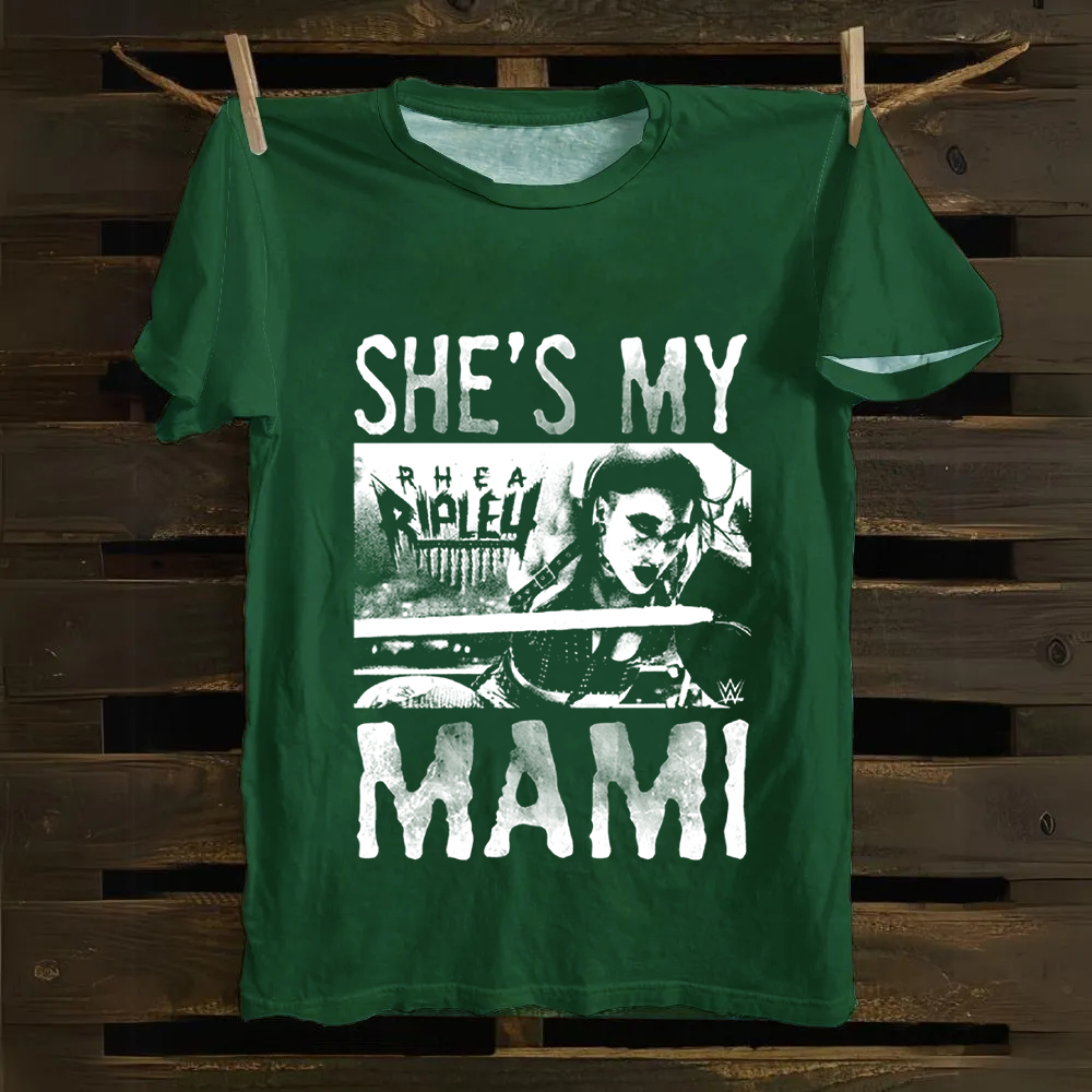 Unisex Vintage WWE Rhea Ripley "she is my mami " Cotton T-Shirt