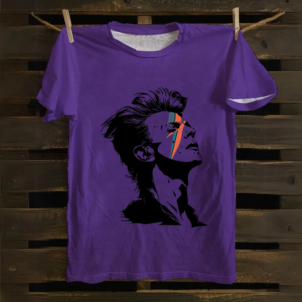 Unisex Vintage  Cotton David Bowie Aladdin Sane Singer T-Shirt