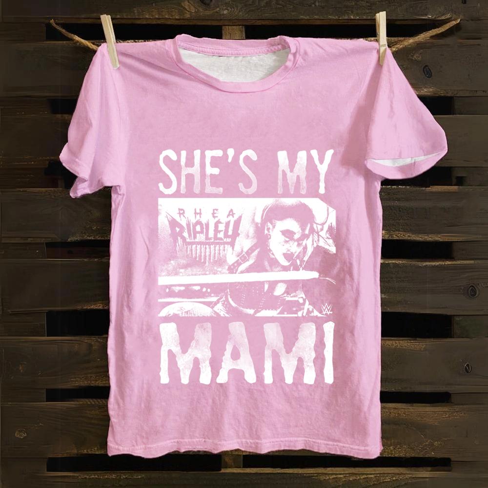 Unisex Vintage WWE Rhea Ripley "she is my mami " Cotton T-Shirt