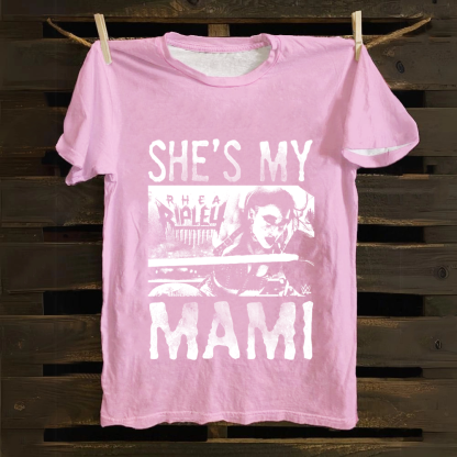 Unisex Vintage WWE Rhea Ripley "she is my mami " Cotton T-Shirt