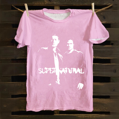 Unisex Vintage  Supernatural TV show Cotton T-Shirt