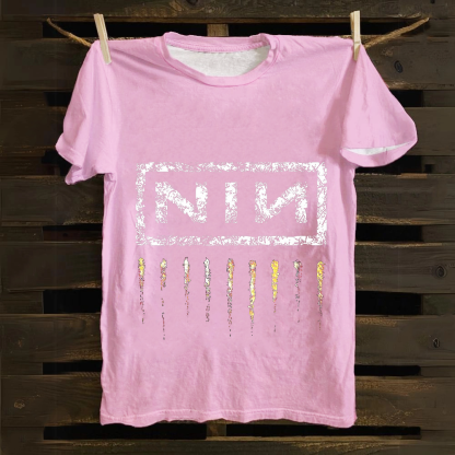 Unisex Vintage Nine Inch Nails Band cotton T-Shirt