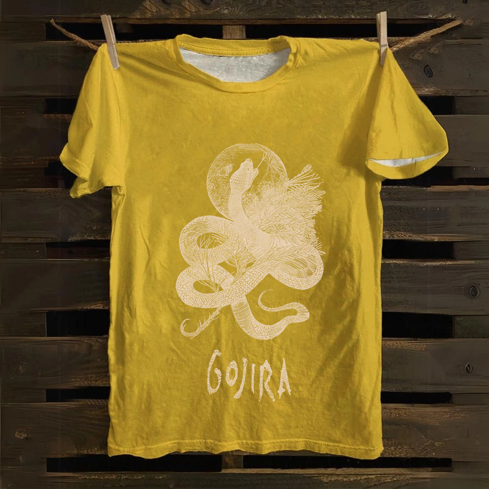 Unisex Vintage Gojira Heavy Metal Band Cotton T-Shirt