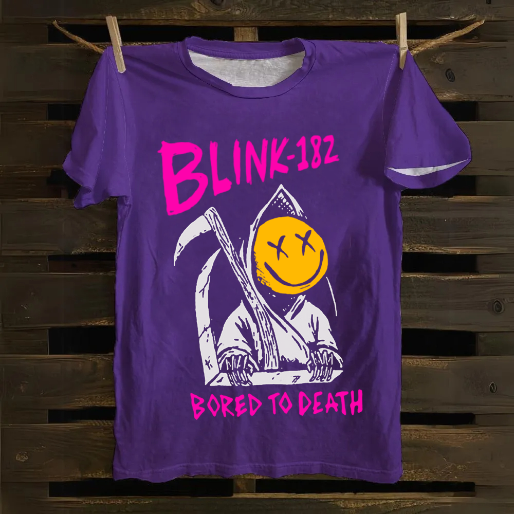 Unisex Vintage Blink 182 Band Cotton T-Shirt