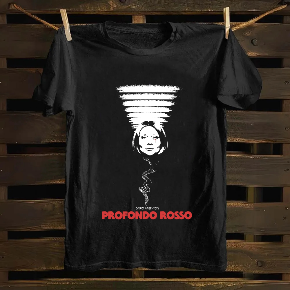 Unisex Vintage Deep Red Horror Movie Cotton T-Shirt