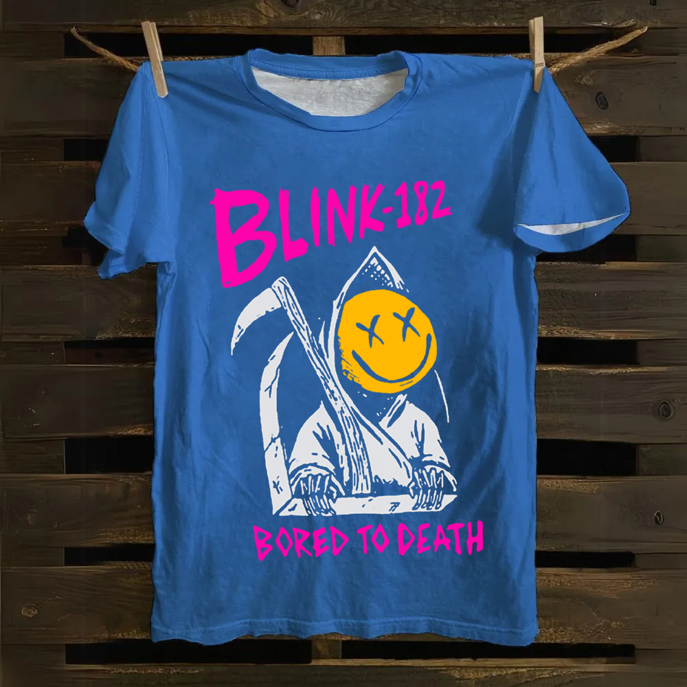 Unisex Vintage Blink 182 Band Cotton T-Shirt