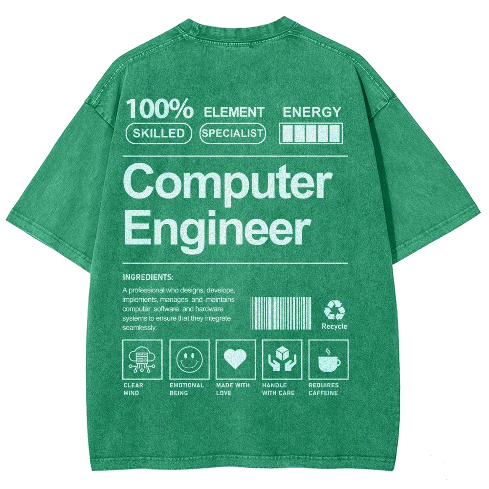 Computer Engineer Unisex Fit Washed T-Shirt