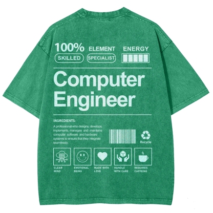 Computer Engineer Unisex Fit Washed T-Shirt