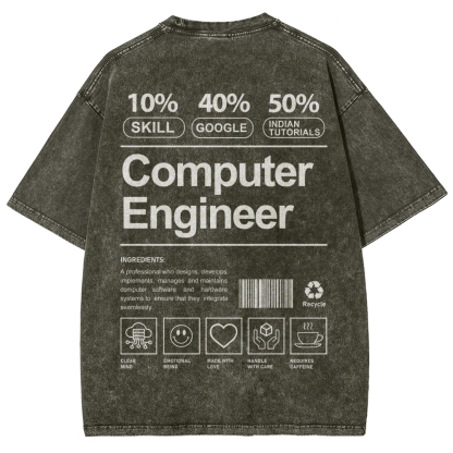 Computer Engineer Unisex Fit Washed T-Shirt