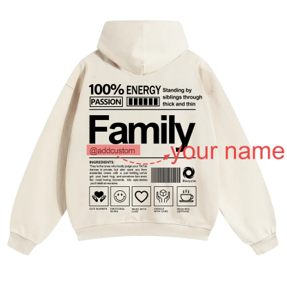 Family Addcustom Solid Color Hoodie