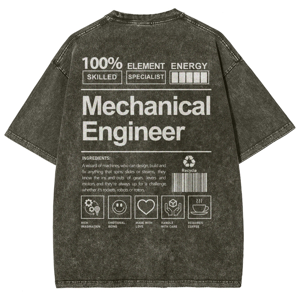 Mechanical Engineer Unisex Fit Washed T-Shirt
