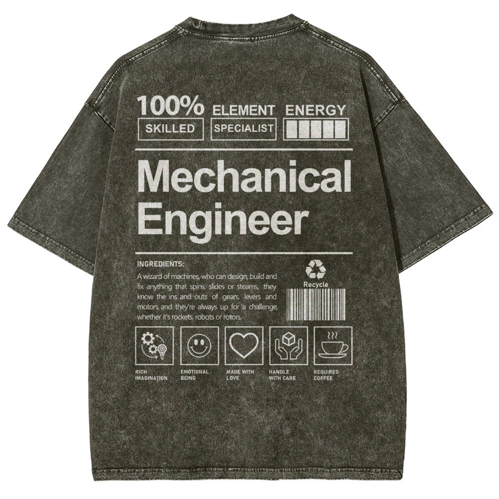 Mechanical Engineer Unisex Fit Washed T-Shirt