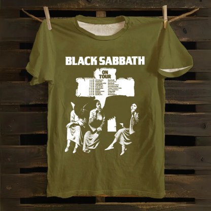 Unisex Vintage  Black Sabbath Band Cotton T-Shirt