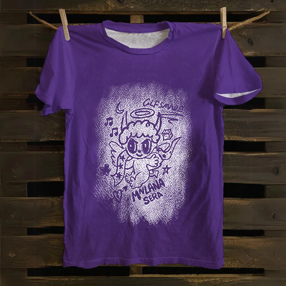 Unisex Vintage Angel Graphic Cotton T-Shirt