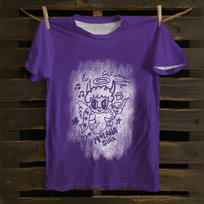 Unisex Vintage Angel Graphic Cotton T-Shirt