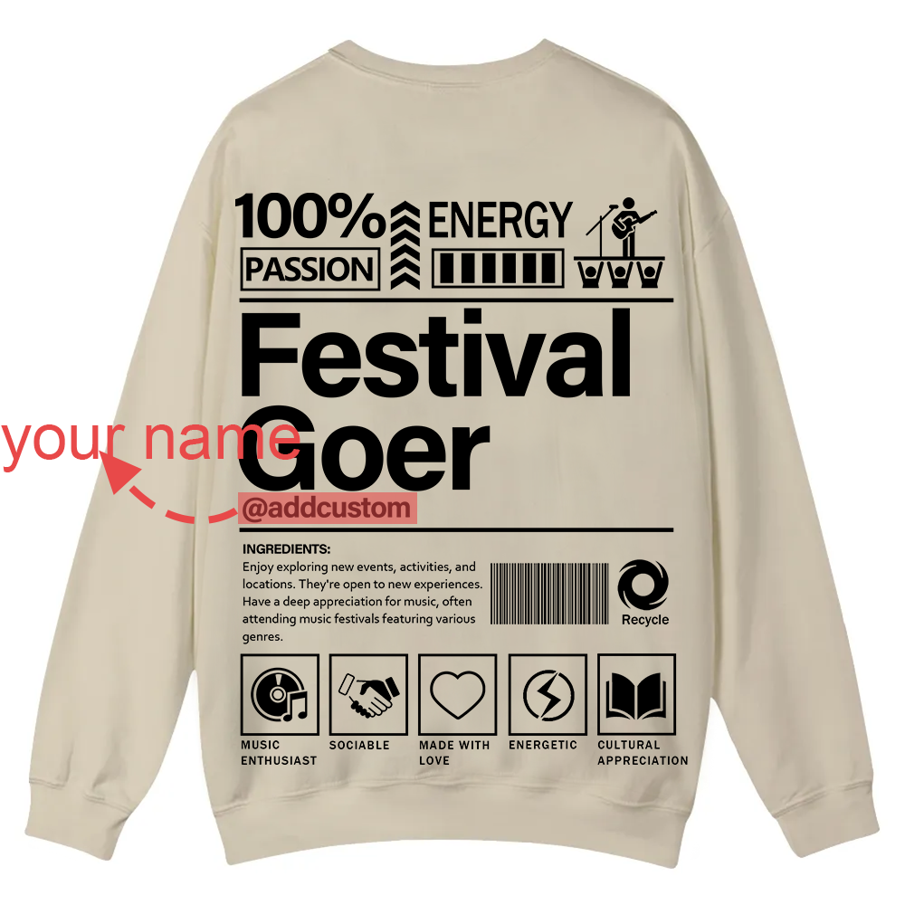 Festival Goer Custom Unisex Casual Crewneck Sweatshirt wearishow