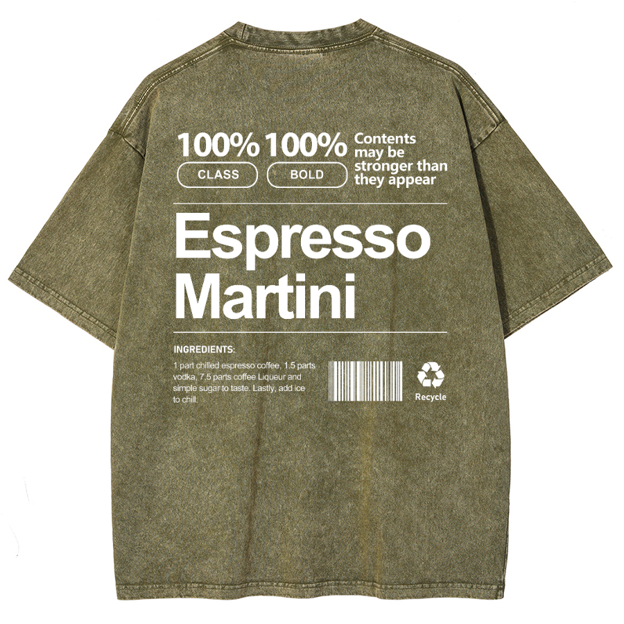 Espresso Martini Unisex Fit Washed Oversized T-Shirt