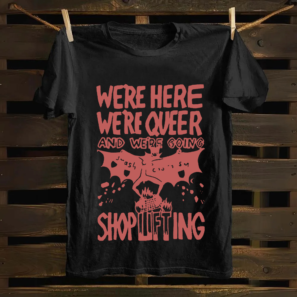 Unisex Vintage  We are Here， We are Queer Cotton T-Shirt