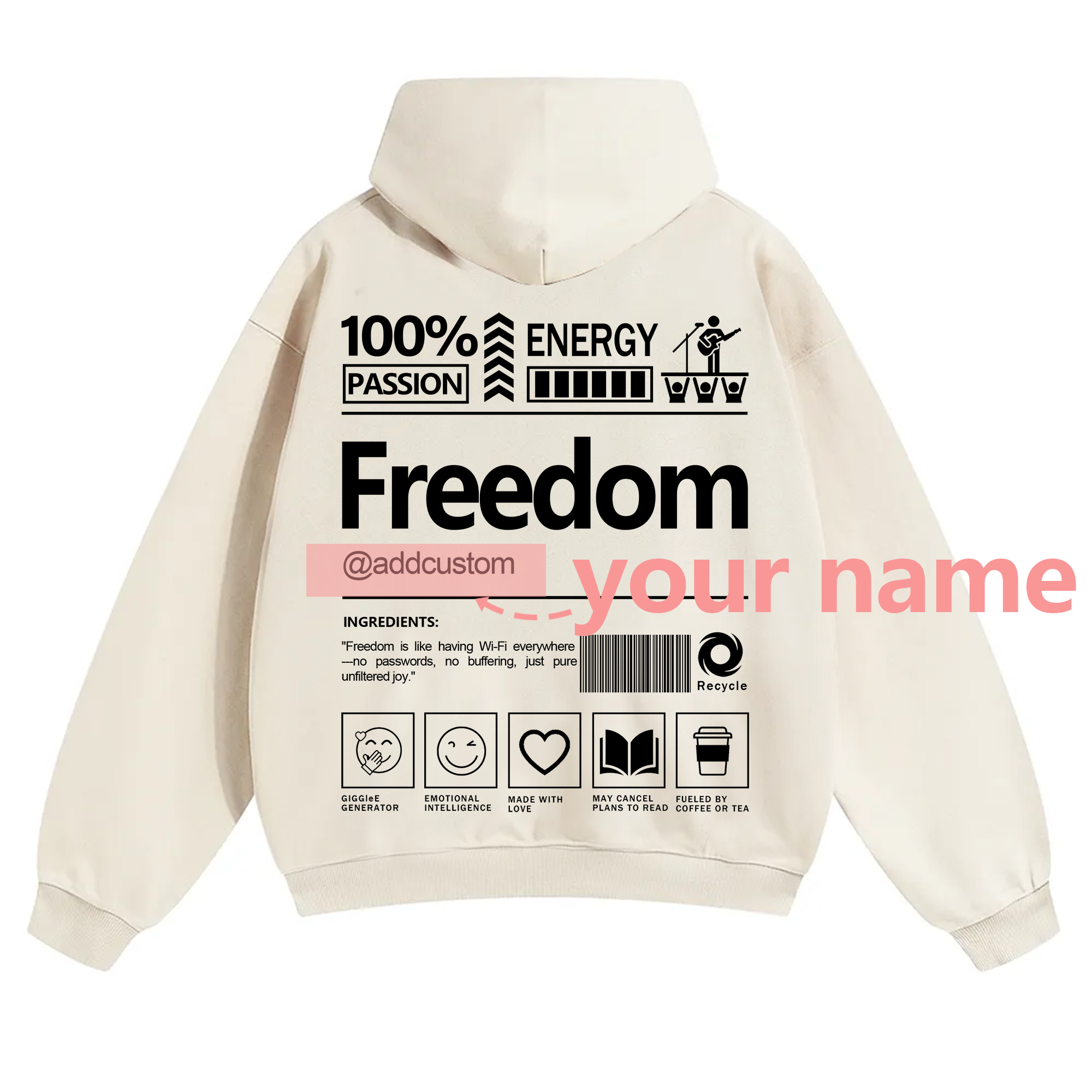 Freedom Addcustom Solid Color Hoodie
