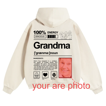 Addcustom Photo Grandma Solid Color Hoodie
