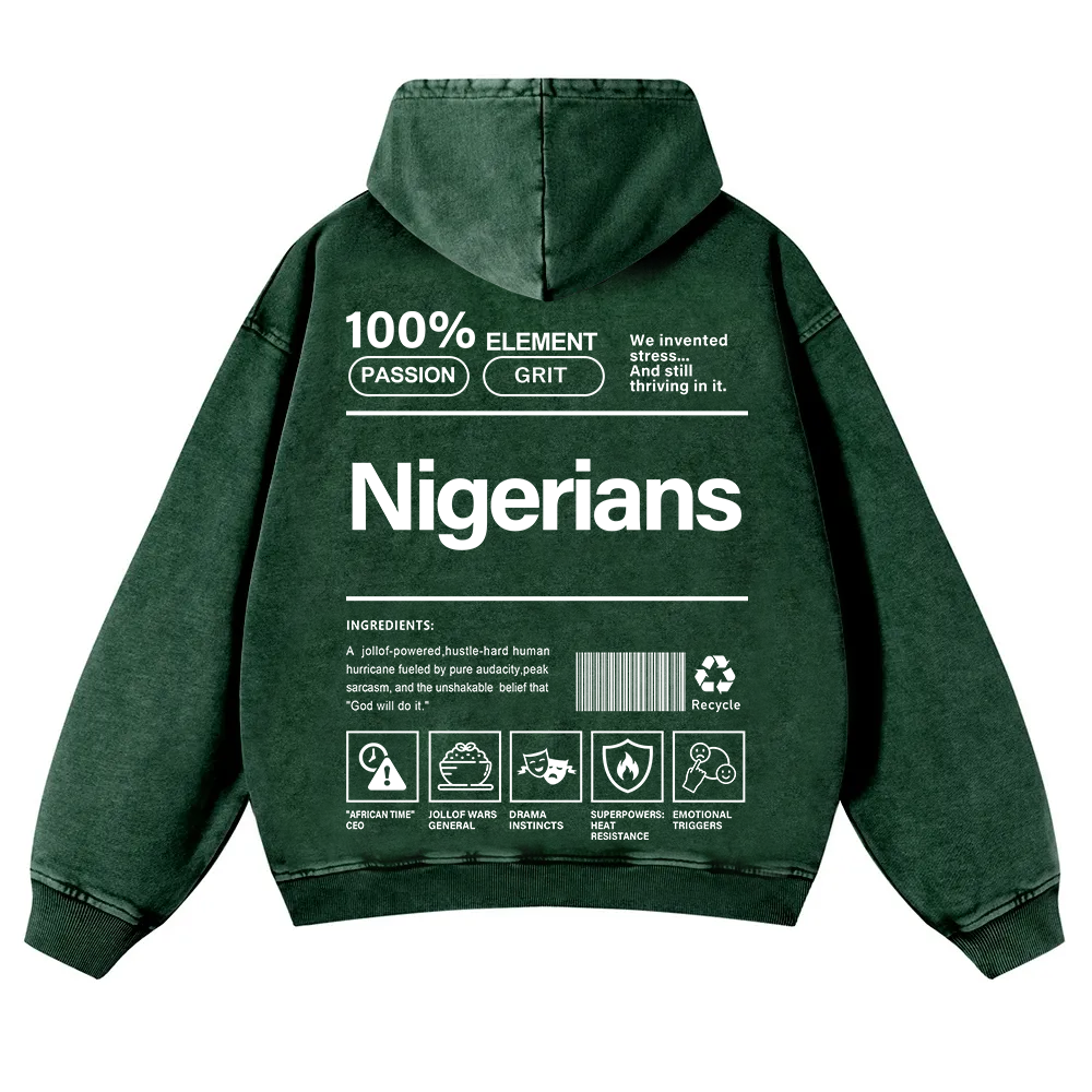 Nigerians Unisex Fit  Washed Hoodie wearishow