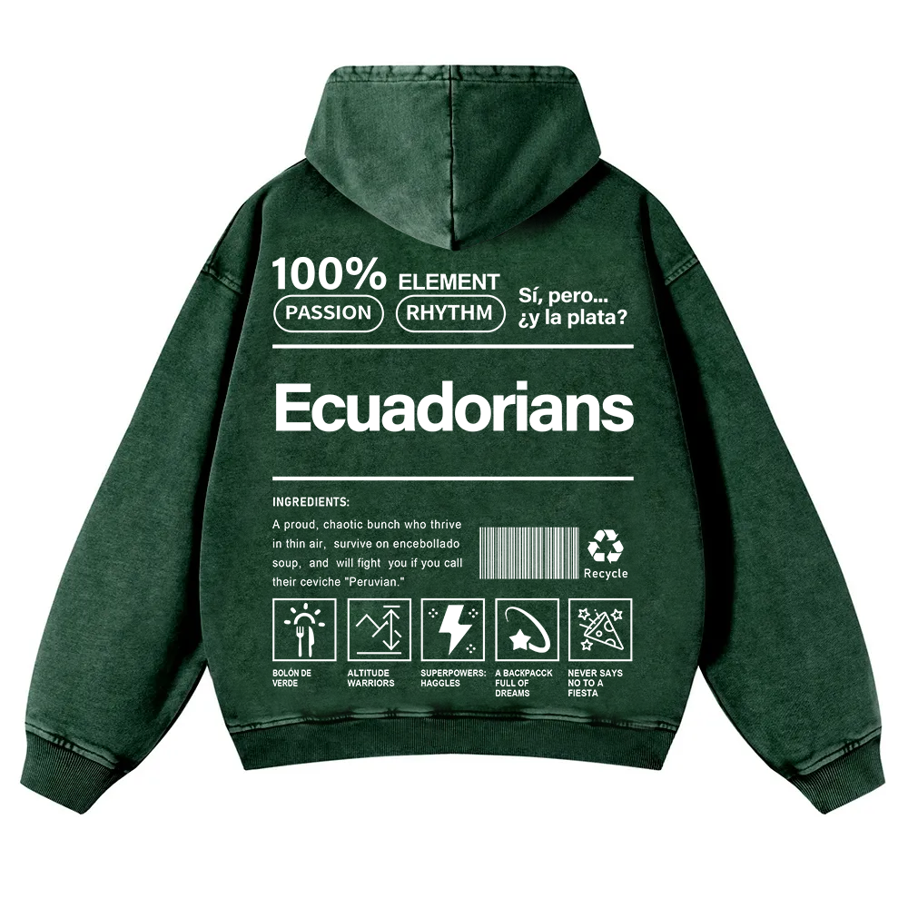 Ecuadorians Unisex Fit  Washed Hoodie wearishow