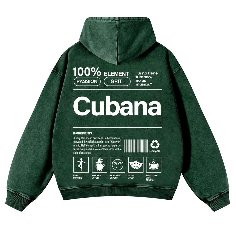Cubana Unisex Fit  Washed Hoodie wearishow