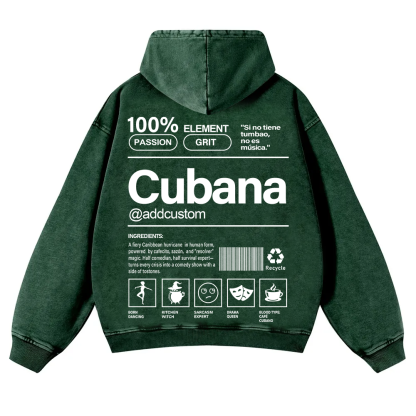 Cubana Addcustom Unisex Fit  Washed Hoodie wearishow
