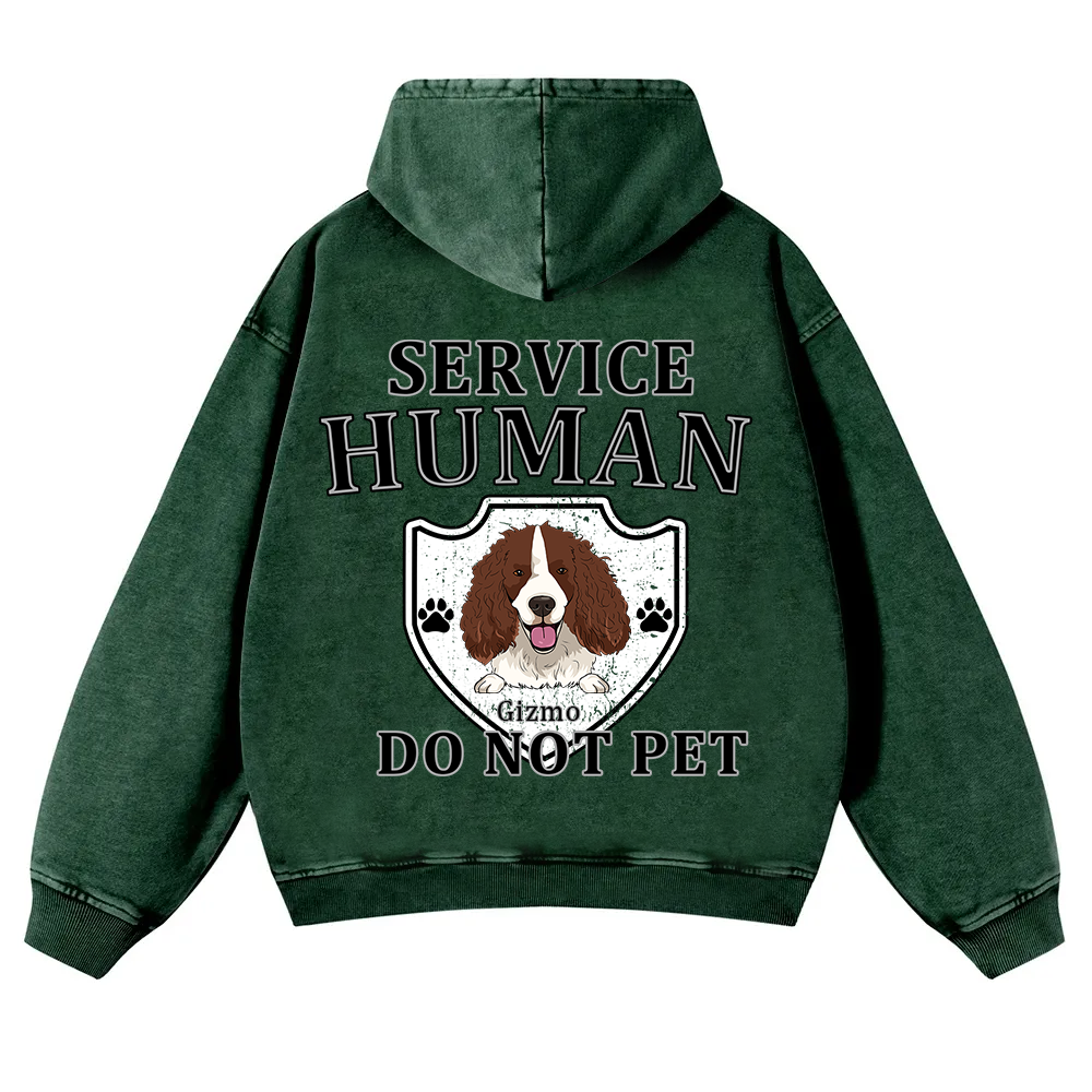 Service Human, Do Not Pet 10- Personalized Custom Unisex Washed Hoodie wearishow
