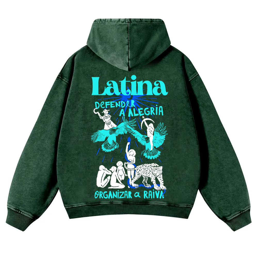 Latina Unisex Fit  Washed Hoodie wearishow