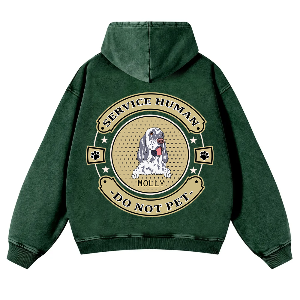 Service Human, Do Not Pet 14- Personalized Custom Unisex Washed Hoodie wearishow
