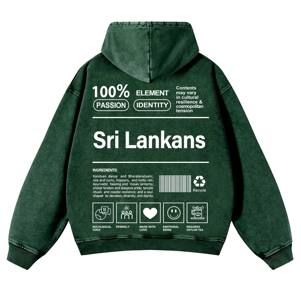 Sri Lankans Unisex Fit  Washed Hoodie wearishow