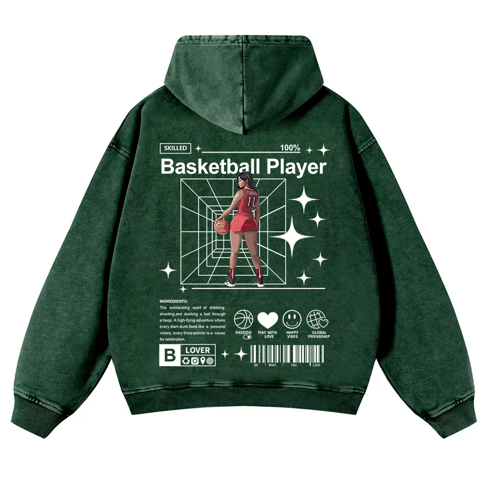 Basketball Player Washed Hoodie wearishow