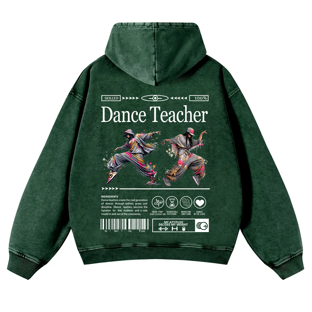 Dance Teacher Washed Hoodie wearishow