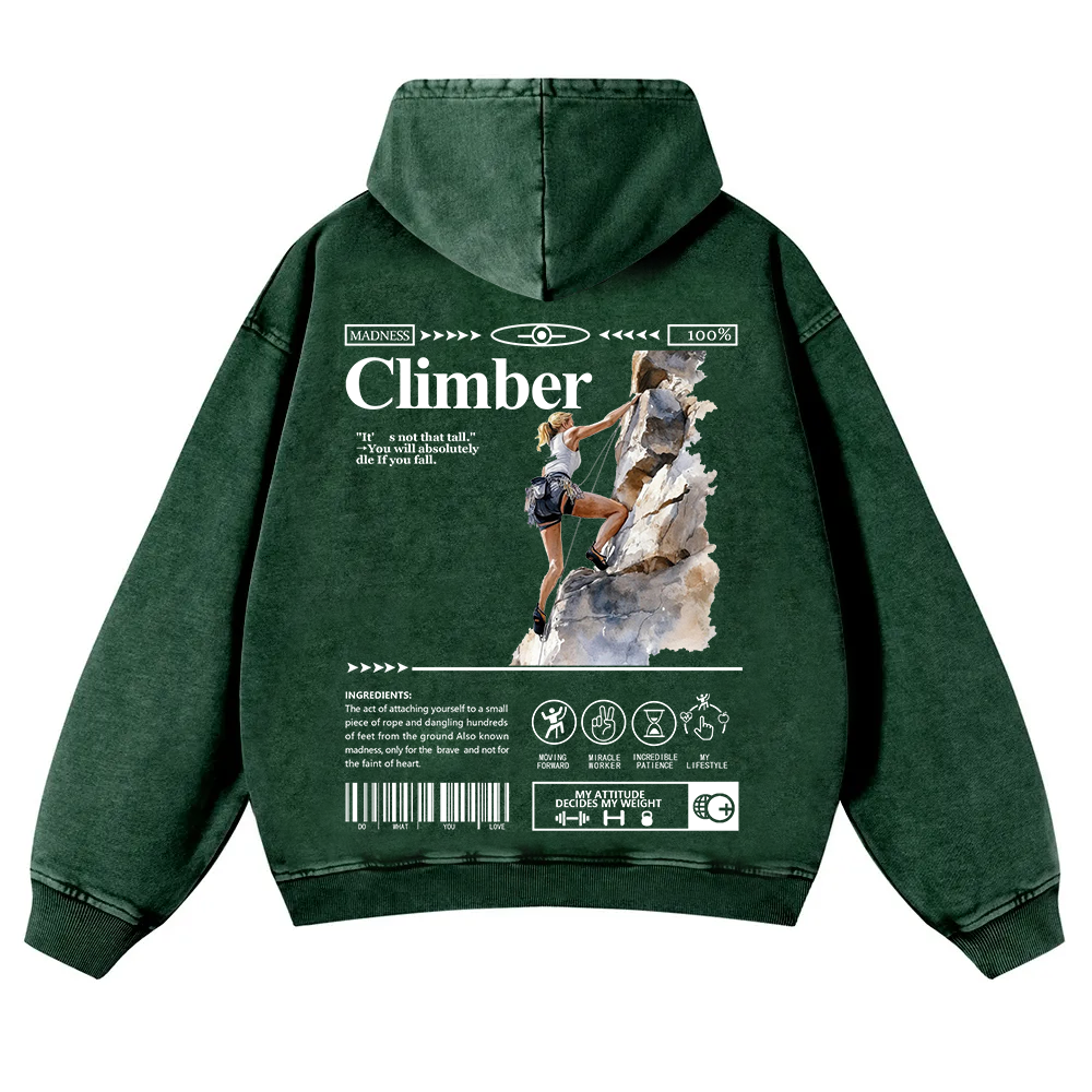 Climber Washed Hoodie wearishow