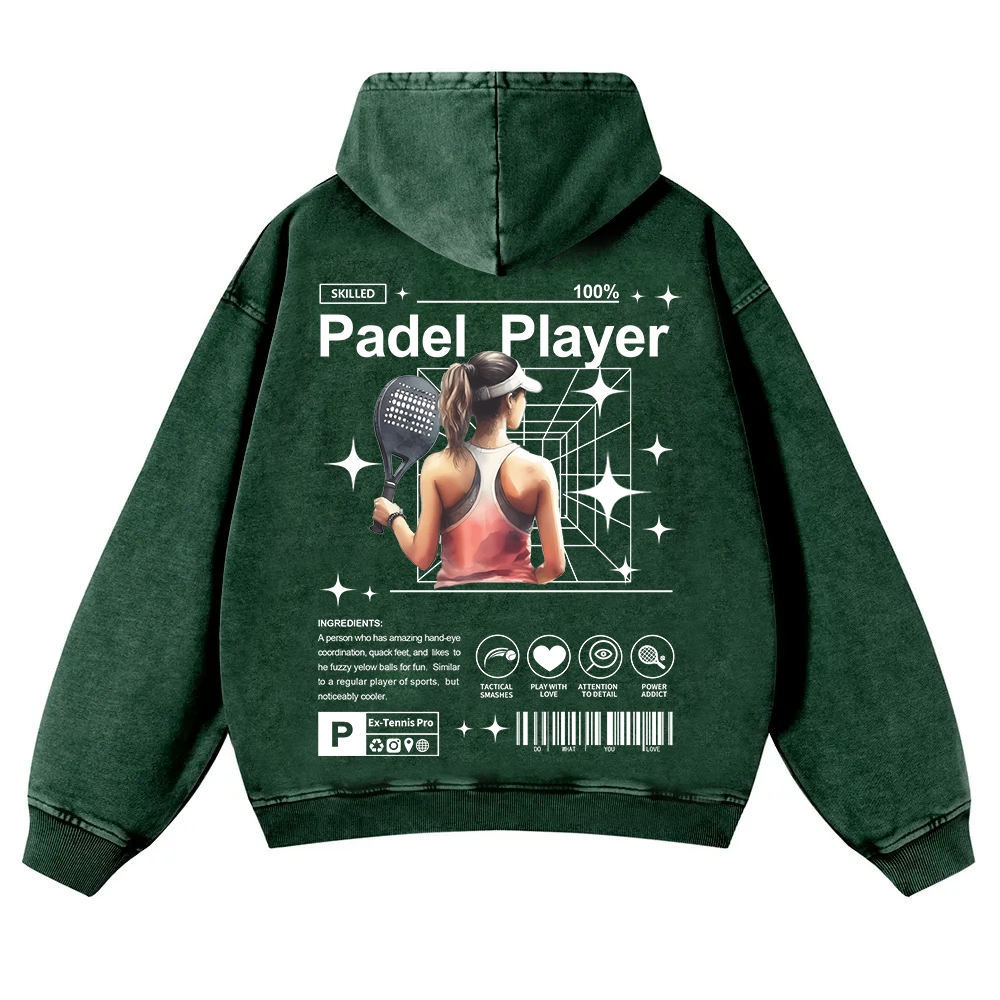 Padel Player Washed Hoodie wearishow