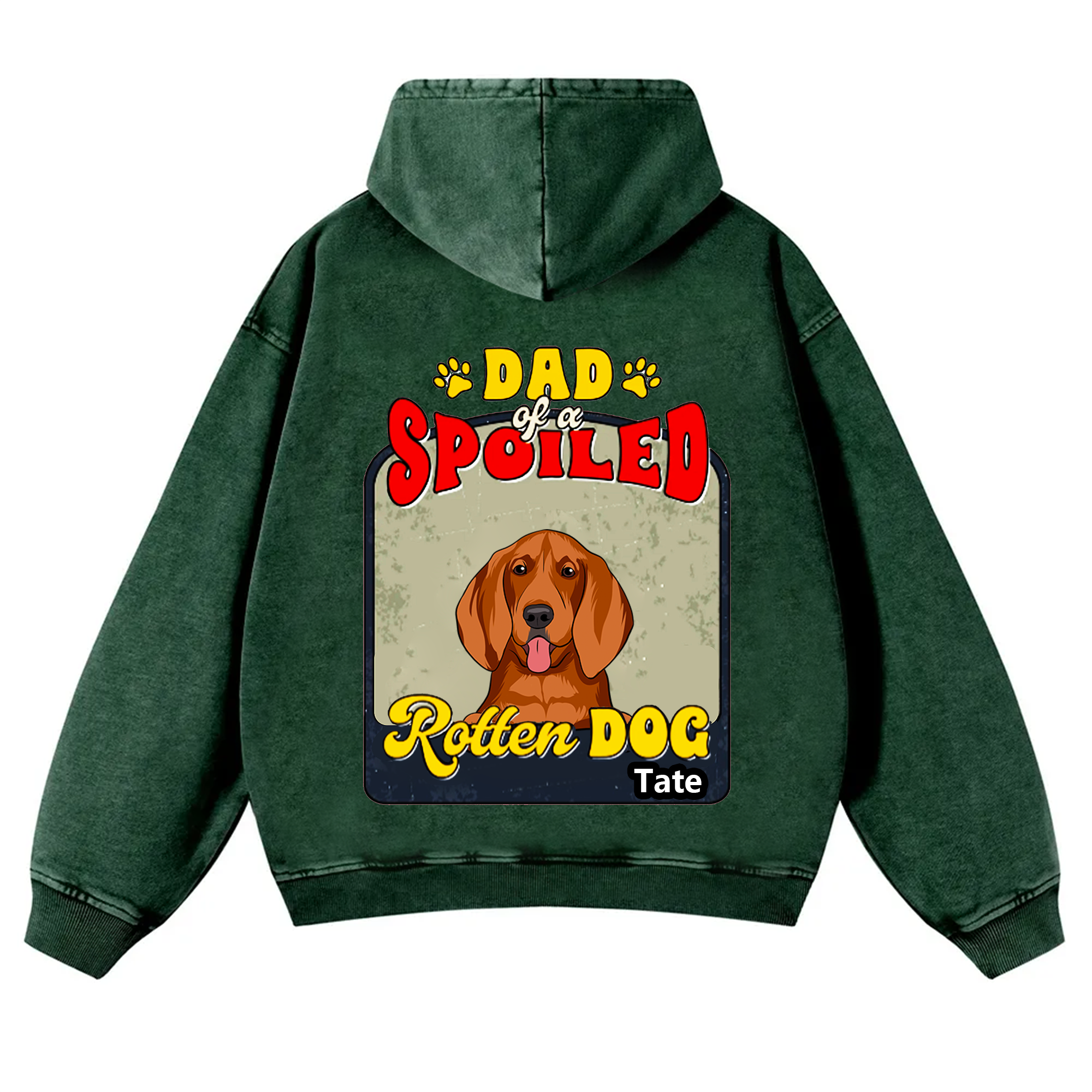 Spoiled Rotten Dog Named - Personalized Custom Unisex Washed Hoodie