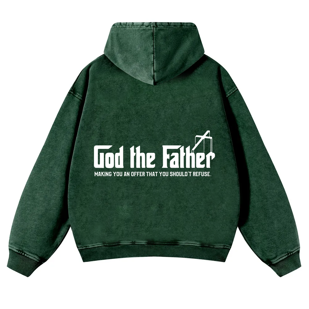 God The Father Christian Washed Hoodie wearishow