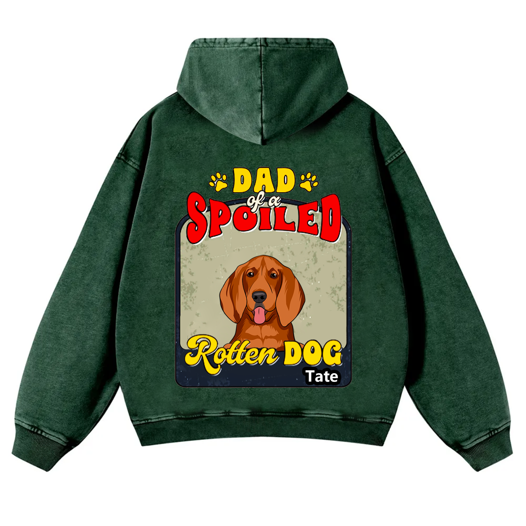 Spoiled Rotten Dog Named - Personalized Custom Unisex Washed Hoodie