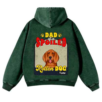 Spoiled Rotten Dog Named - Personalized Custom Unisex Washed Hoodie