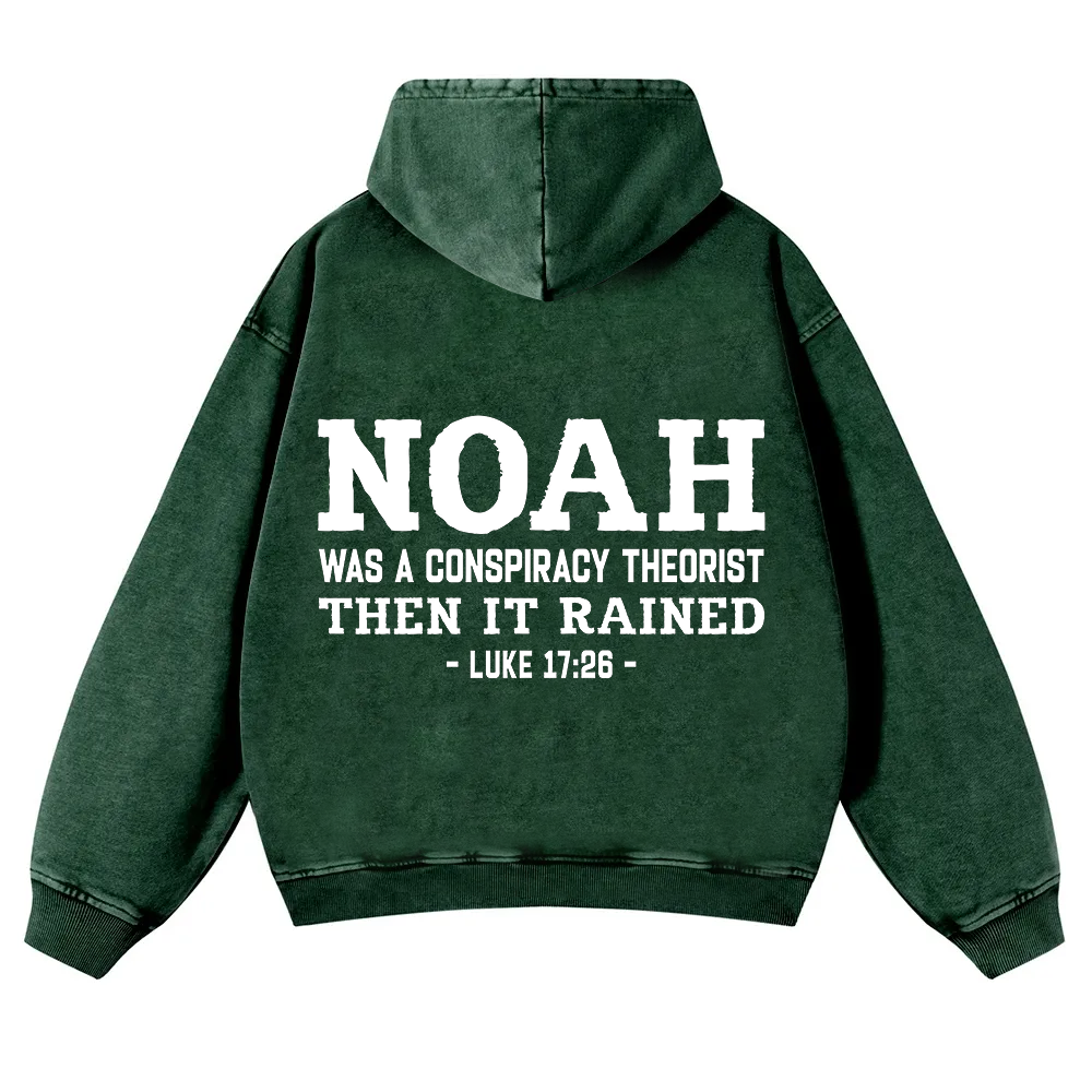 Noah Was a Conspiracy Theorist Washed Hoodie wearishow