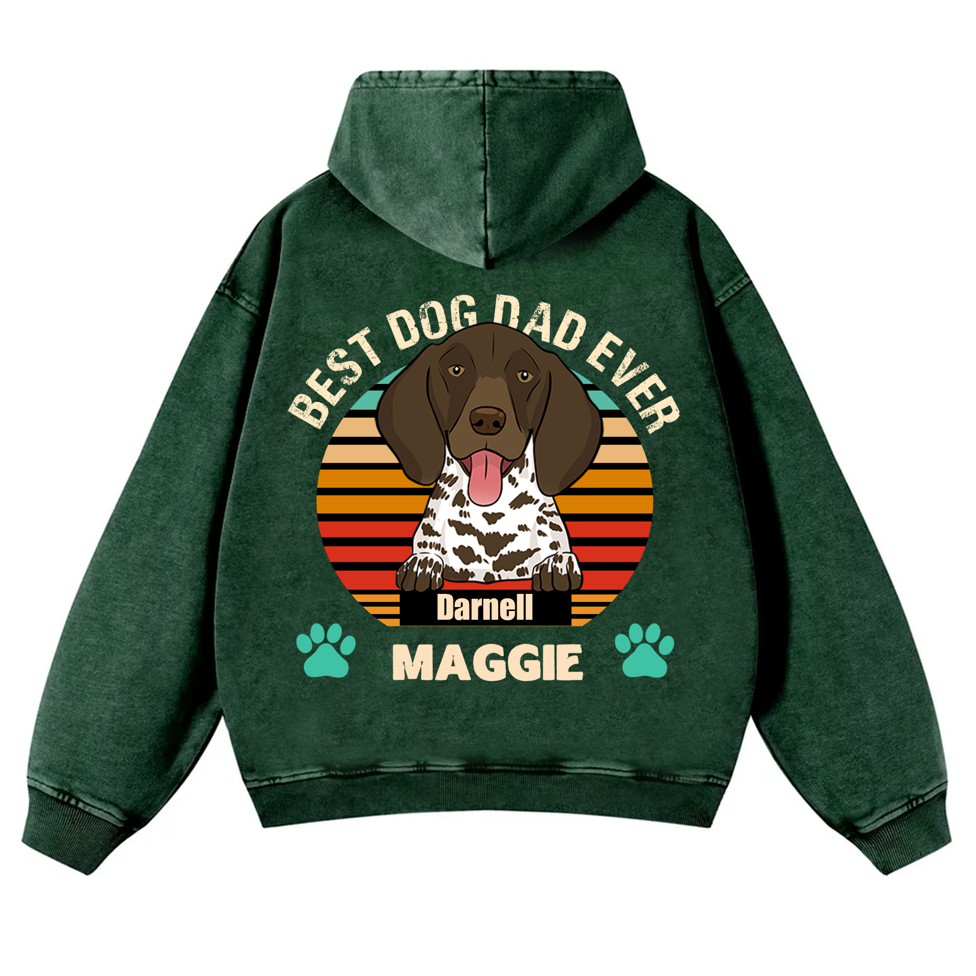 Best Dog Mom and Dad Ever - Personalized Custom Unisex Washed Hoodie