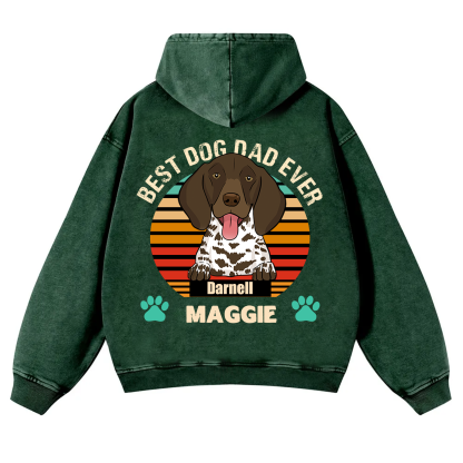 Best Dog Mom and Dad Ever - Personalized Custom Unisex Washed Hoodie