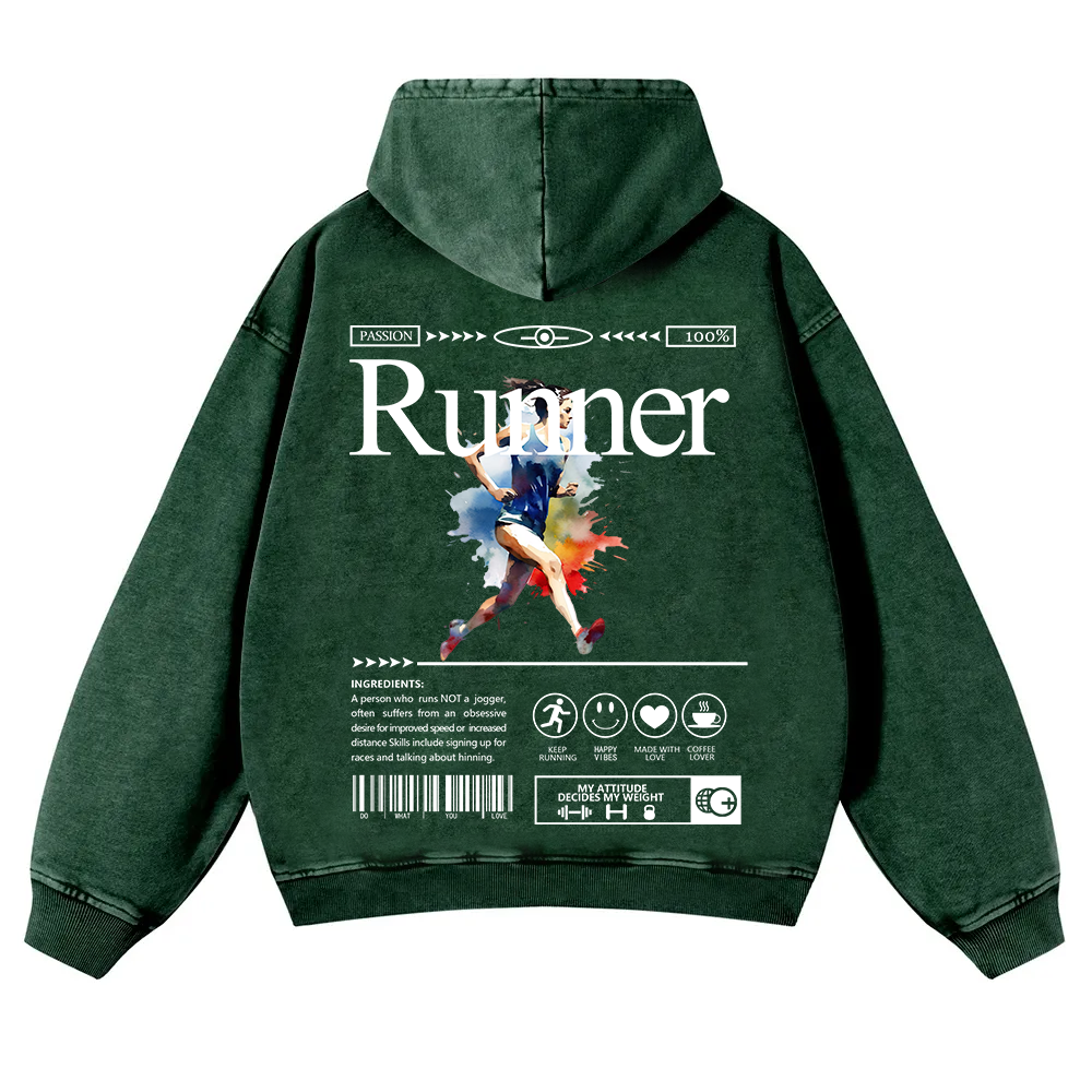 Runner Washed Hoodie wearishow